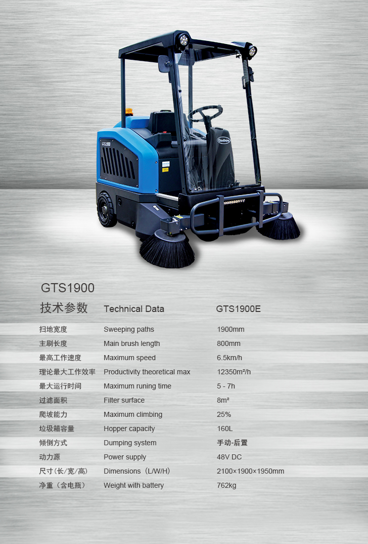 Gadlee黄瓜视频app官网GTS1900 专业级驾驶式扫地机